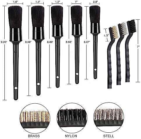 HMPLL 10pcs Detailing Brush Set, Multi-Purpose Car Detailing Brushes - Image 4