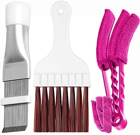Hommtina 3 Pcs Air Conditioner Condenser Fin Comb/Cleaning Brush, Coil Cleaner Whisk Brush with Window Blinds Brush Dust Cleaner for Refrigerator Evaporator Radiator by Hommtina