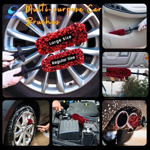Large Microfiber Wheel Brush for SUVs, RVs & Trucks | Soft Non-Metallic Rim Cleaner Brush with Premium Microfiber Wool | Non-Metallic Wheel Cleaner Brush for Large Size Rim - Image 6