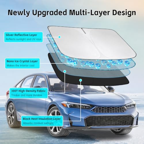 Windshield Sun Shade for Honda Civic 2016-2026 Sunshade - Image 3