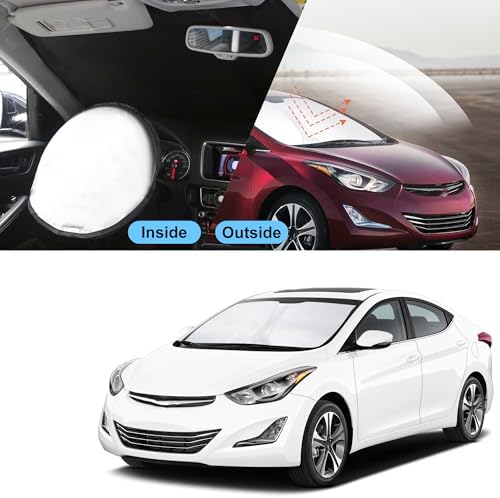 TINGLU Sun Shade for Hyundai Elantra 2011-2016 Accessories Windshield Sun Shade Window Shade UV Rays Protection Sun Visor Cover with Steering Wheel Sunshade Storage Bag - Image 6