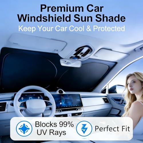 Windshield Sun Shade for Acura RDX 2019-2026, 4-Layer 240T Foldable UV Block Car Accessory to Cool Interior - Image 4