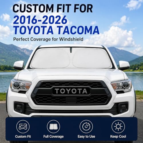 Custom Fit Windshield Sun Shade for Toyota Tacoma 2016-2026 - Image 2
