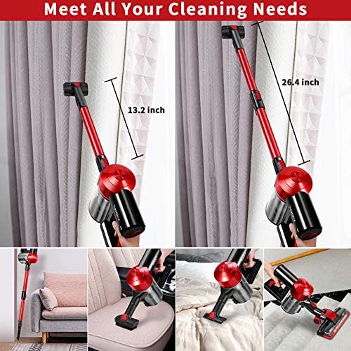 iwoly C150 Cordless Vacuum Cleaner with 2200mAh Rechargeable Battery, 18000Pa Cyclone Vacuum with HEPA Filter, Lightweight Portable Handheld Stick Vacuum for Home Hard Floor Car Cleaning - Image 2