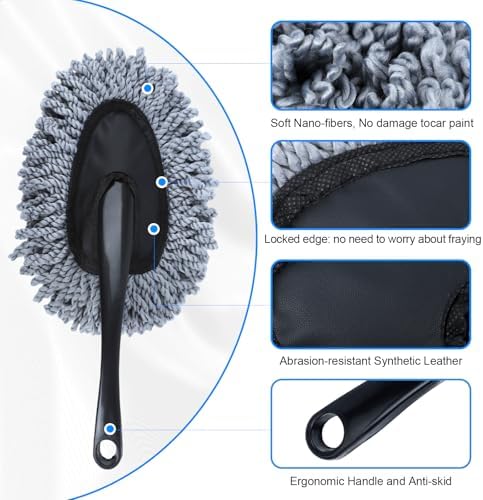 IPELY 6 Pack Car Cleaning Supplies – Car Duster Interior & Brush Interior & Cleaning Gel, Car Detailing Cleaning Kit for Cars, Trucks, SUVs & RVs - Image 6