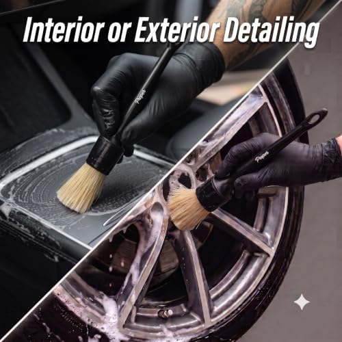 Car Detailing Brush Set for Interior or Exterior | 3-Pack | Ultra Soft Boars Hair Bristles - Image 4