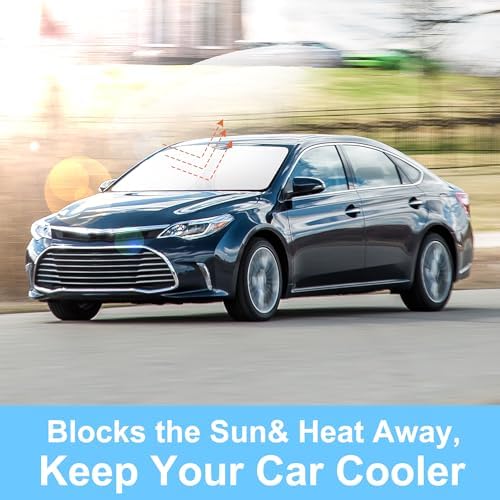 TINGLU Sun Shade for Toyota Avalon 2013-2018 Accessories Windshield Sun Shade Window Shade UV Rays Protection Sun Visor Cover with Steering Wheel Sunshade Storage Bag - Image 5