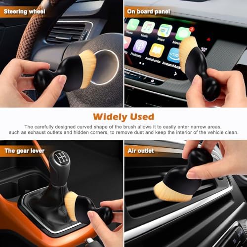 Auto Car Detailing Brush Set Car Interior Cleaning Kit Includes 3 Boar Hair Detail Brush,3 Wire Brush, 3 Air Vent Brush for Cleaning Car Interior Exterior, Dashboard Engines Leather Wheel - Image 6