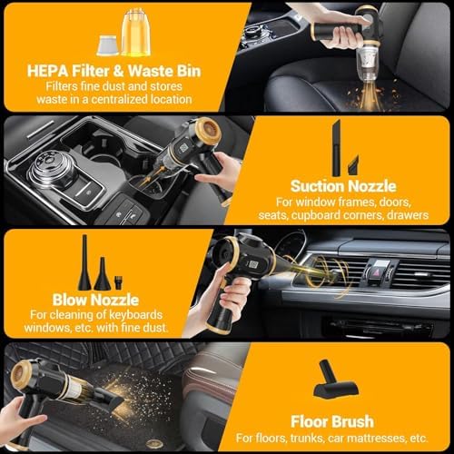 Portable Car Vacuum Cordless Mini Handheld Vacuums Cleaner - Image 5