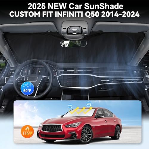 Custom Fit Infiniti Q50 Windshield Sunshade for 2014-2026 Q50 Sun Visor - Image 4