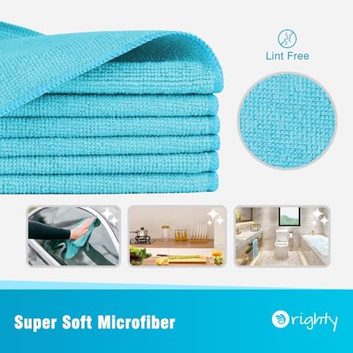 Orighty Microfiber Cleaning Cloth, Cleaning Rags, 12 Pack, 12x11 in, Blue - Image 2