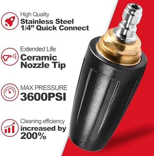 YAMATIC Pressure Washer Turbo Nozzle 5 Spray Nozzles, 3600 PSI 4.0 GPM - Image 2