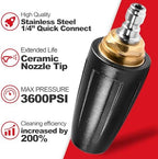 YAMATIC Pressure Washer Turbo Nozzle 5 Spray Nozzles, 3600 PSI 4.0 GPM - Image 2