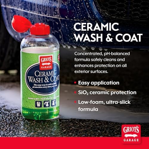 Griot's Garage Ceramic Wash and Coat for All Car Exterior Surfaces, Lubricant Rich, Provides Durable Car Paint Protection, 10885, 48oz - Image 2