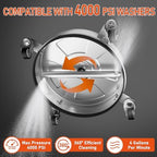 14" Pressure Washer Surface Cleaner with 4 Wheels, 4000 PSI Max Stainless Steel Surface Cleaner for Pressure Washer, 2 Extension Wands, 1/4" Quick Plug, for Concrete, Patio, Sidewalk, Deck - Image 4