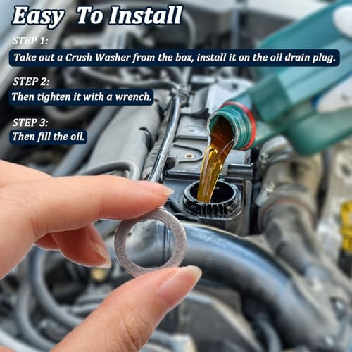30PCS Oil Drain Plug Gasket,14mm Copper and Aluminum Crush Washers Assortment Kit,Automotive Replacement Drain Plug Gaskets-OEM 007603-014106/OEM 94109-14000 - Image 4