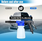 ZIMISI Car Wash Foam Gun, Foam Cannon for Hose, Professional Car Foam Sprayer with 6 Levels Foam Concentration, Spray Gun Cleaner, Connects to Any Garden Hose (Blue) - Image 6