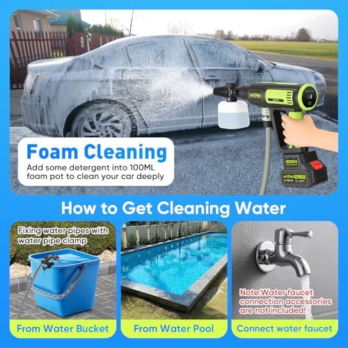 LCD Display Portable Cordless 725 PSI Pressure Washer with Brushless Motor - Image 5