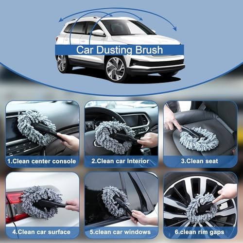 Windshield Cleaner Tool, 15Pcs Car Interior Cleaning Kit, Detailing Kit Cleaner, Detailing Brush, Cleaning Gel, Inside Cleaning Supplies Accessories for Trucks, SUVs, RVs Window - Image 7