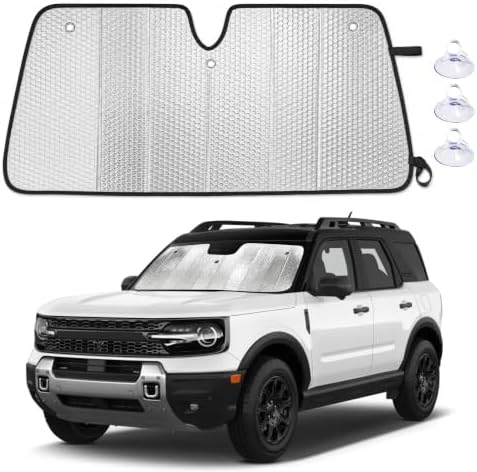 EcoNour Foldable Sun Shade Fit for Ford Bronco Sport 2021-2023 2024 2025 by EcoNour