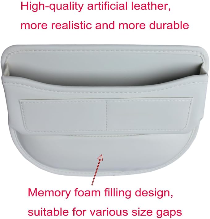 Seat Gap Organizer Car Seat Console Organizer Front Seat Side Storage Bag Center Console Side Pocket Car Seat Crevice Storage Seat Gap Filler Between Seat Storage Pouch（Beige） - Image 6