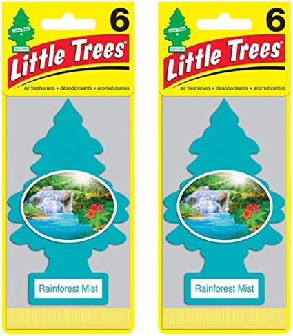 Little Trees Cardboard Hanging Car, Home & Office Air Freshener, Rainforest Mist (Pack of 12) by LITTLETREES