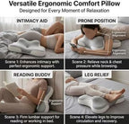 Luxurious Memory Cotton Lovers Pillow with ergonomics is an Ideal Choice for Reading, Waist Protection, deep Support for Intimate Posture and Prevention of gastroesophageal Reflux.，Pink - Image 2