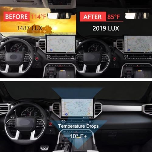 Windshield Sun Shade for Toyota Tundra 2022-2026 Foldable - Image 4