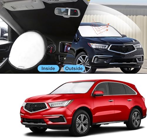 TINGLU Sun Shade for Acura MDX 2014-2020 Accessories Windshield Sun Shade Window Shade UV Rays Protection Sun Visor Cover with Steering Wheel Sunshade Storage Bag - Image 6