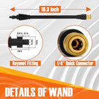 JOEJET Pressure Washer Spray Gun with Extension Wand and 5 Nozzle Tips - Image 6
