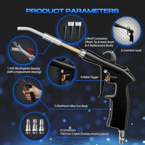 Detailing Car Cleaning Gun Interior Dryer Air Blow Gun, High Pressure Blower Gun, Car Detailing Tools for Quickly Blowing Out Dirt and DustWorking with Air - Image 2