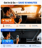 Zanch Large Windshield Sun Shade for Chevy Silverado 1500 2019-2026, 7-Layer Heavy-Duty UV & Heat Block Protection, 3D Scanned Custom Fit & Instant Cooling, Easy Storage & Foldable Accessories - Image 2