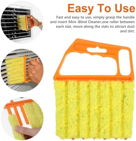 12pcs blinds cleaner tool handheld mini blind cleaner for vinyl blinds 7Finger Washable blind cleaners duster tool for Air Conditioner Window Fan Siding Dust Dirty Removable window cleaners - Image 2