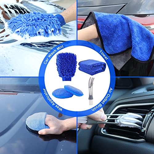 20Pcs Car Wheel Tire Detailing Brush Set,Car Detailing kit,Car Detailing Brushes,Auto Detailing Drill Brush Set,17" Long Handle Rim Wheel Brush,Tire Brush,Car Cleaning Kit for Wheels,Interior,Exterior - Image 5
