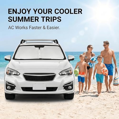 Windshield Sun Shade for Subaru Impreza 2017-2023 Sunshade Front Window Shade Custom Fit Impreza Accessories Sun Visor Foldable Shade Blocks UV Rays Accessories - Image 4