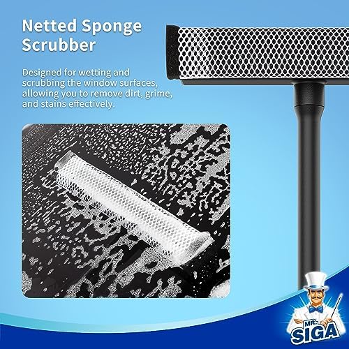 MR.SIGA Professional 2-in-1 Car Window Squeegee and Sponge Scrubber - Image 5
