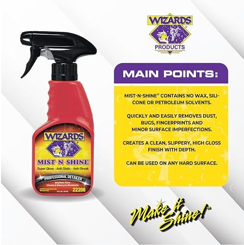 Wizards Mist-N-Shine Quick Detailer Spray - Waterless Wash - 8 oz - Image 4