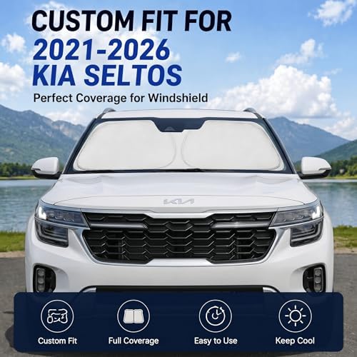 Custom Fit Windshield Sun Shade for Kia Seltos 2021-2026 - Image 2