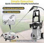 Dalmbox 14" Pressure Washer Surface Cleaner, 4 Wheels, 1/4" Quick-Connect - Image 2