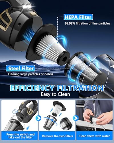 Handheld Vacuum Cordless Rechargeable, Hand Held Car Vacuum Cleaner - Image 6