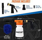 SwiftJet Car Wash Foam Gun + Microfiber Wash Mitt - Foam Cannon Works with Any Soap - Garden Hose Car Foam Sprayer - Car Wash Kit - Car Accessories Foam Blaster (Orange Foam Gun with Mitt) - Image 2