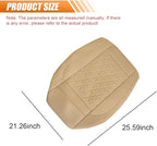 Luxury Faux Leather Car Seat Cover, Car Seats Cushion, Beige | Anti-Slip Waterproof Universal Front Bottom Seat Protector with Storage Pocket for Sedans, SUVs, Trucks, Triangular Pattern - Image 2