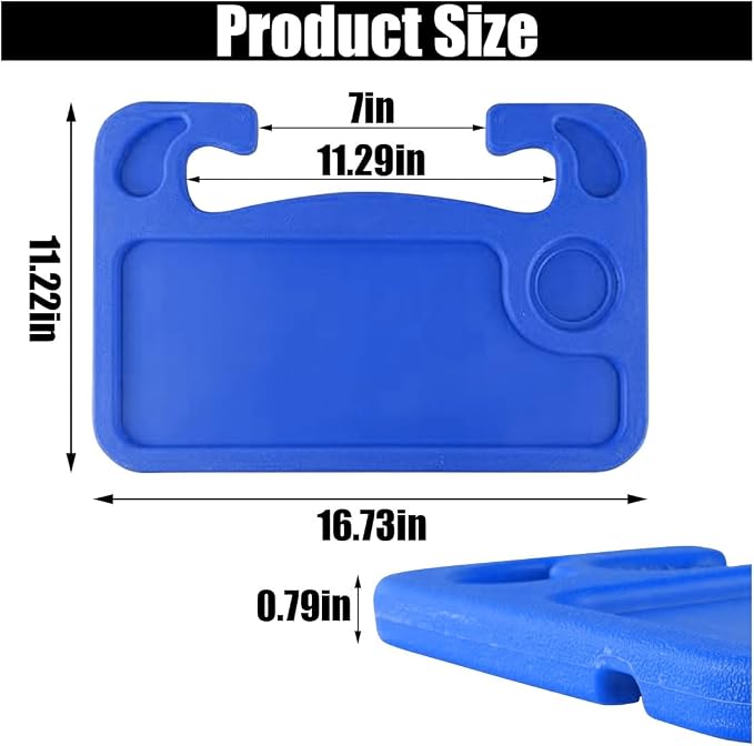 GLSOWEE Car Steering Wheel Tray, Computer Office Car Table Tray, Blue | Auto Steering Wheel Desk for Eating Working, Multipurpose Car Desk Travel Accessories for Most Vehicles Steering Wheel - Image 2