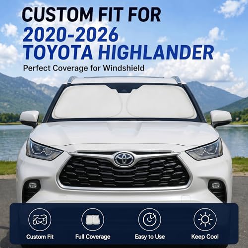 Custom Fit Windshield Sun Shade for Toyota Highlander 2020-2026 - Image 2