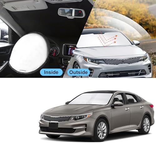 TINGLU Sun Shade for Kia Optima (Not for 2021 KIA K5) 2016-2020 Accessories Windshield Sun Shade Window Shade UV Rays Protection Sun Visor Cover with Steering Wheel Sunshade Storage Bag - Image 6