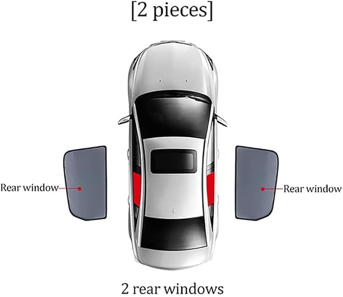 Car Side Window Sunshades for Volvo XC60 2. Gen (Spa) 2018-2024, Magnetic UV Protection Shades for Front/Rear Windows, Heat Resistant Sun Visor Shield Accessories,B/2 Rear Doors - Image 2