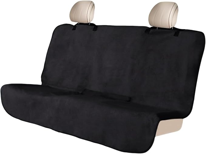 Car Towel Seat Cover, Waterproof Non-Slip Automotive Towel Rear Protective Cover, Sweat-Proof Machine Washable Removable Carseat Vehicle Rear Seat Mat Protector, Universal Fit (Black) by Unknown