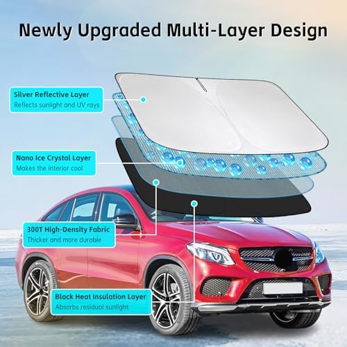 Windshield Sun Shade for Mercedes Benz GLE 350 450 580 2012-2026 Sunshade - Image 3