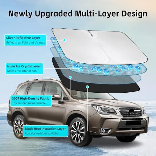 Windshield Sun Shade for Subaru Forester 2013-2018 Sunshade - Image 3