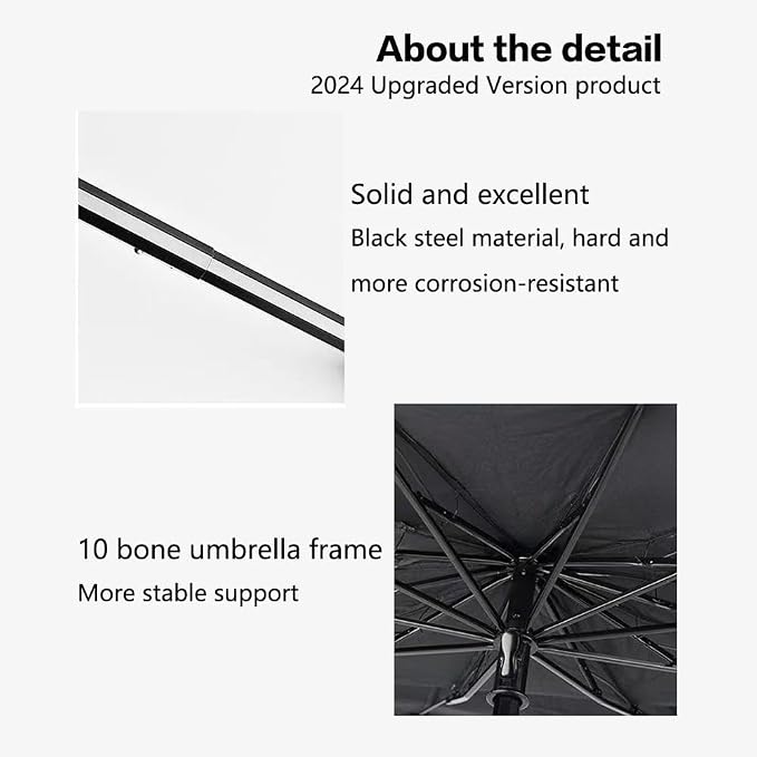 ZDLYH Car Windshield Sun Shade Umbrella,Nano Ice Crystal Cooling, UV Ray Reflector,Protect Interior & Keep Cool,Convenient Storage,Fit for Most Sedan/Business/Compact/Hatchbak car(Medium (55 * 32in) - Image 6